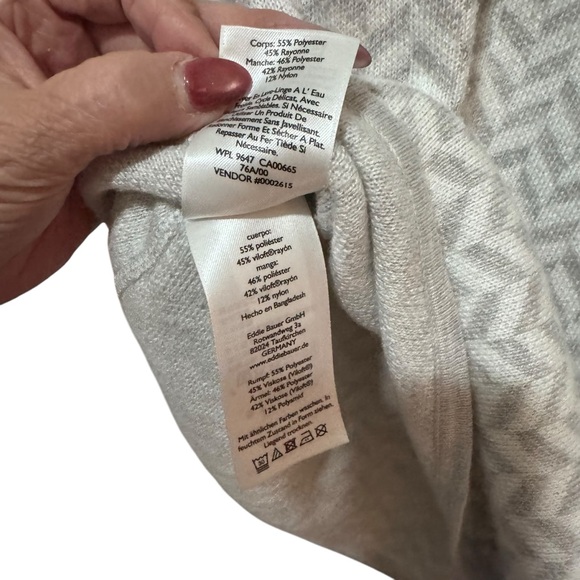 Eddie Bauer Gray/ White Chevron knit Half Zip Sweater Size XL - Picture 6 of 6